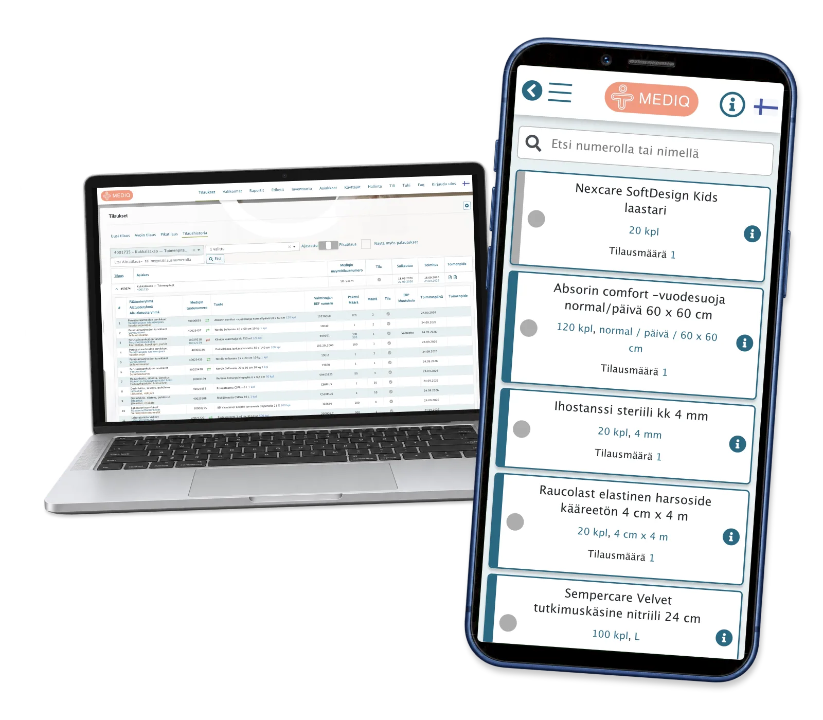 Mobile contents of one delivered order beside expanded product lines from a different order.